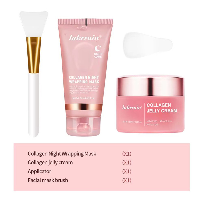 Collagen Jelly Cream Hydrolyzed Collagen Facial Mask For Overnight Hydration Firming Moisturizing 7