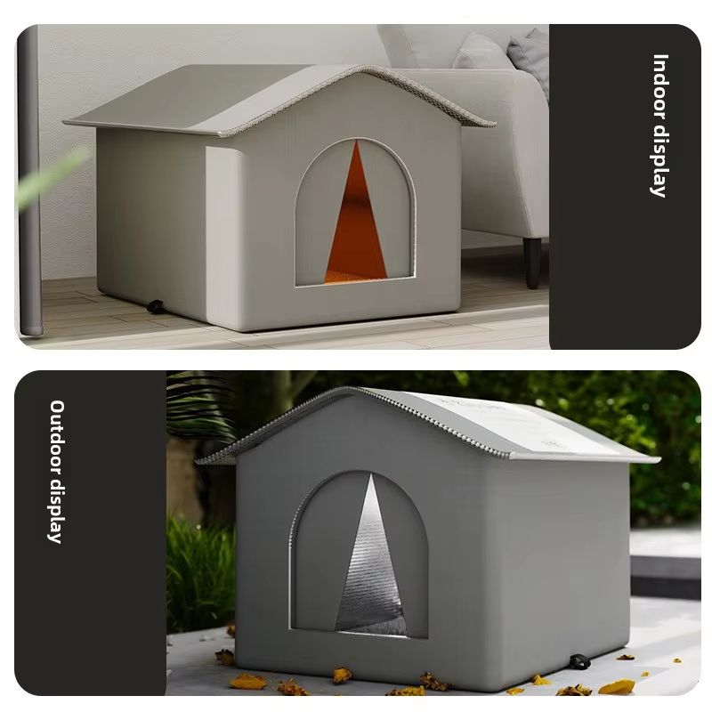 Waterproof Outdoor Cat And Dog House Winter Warm Pet Cave Bed Foldable Washable Shelter 4