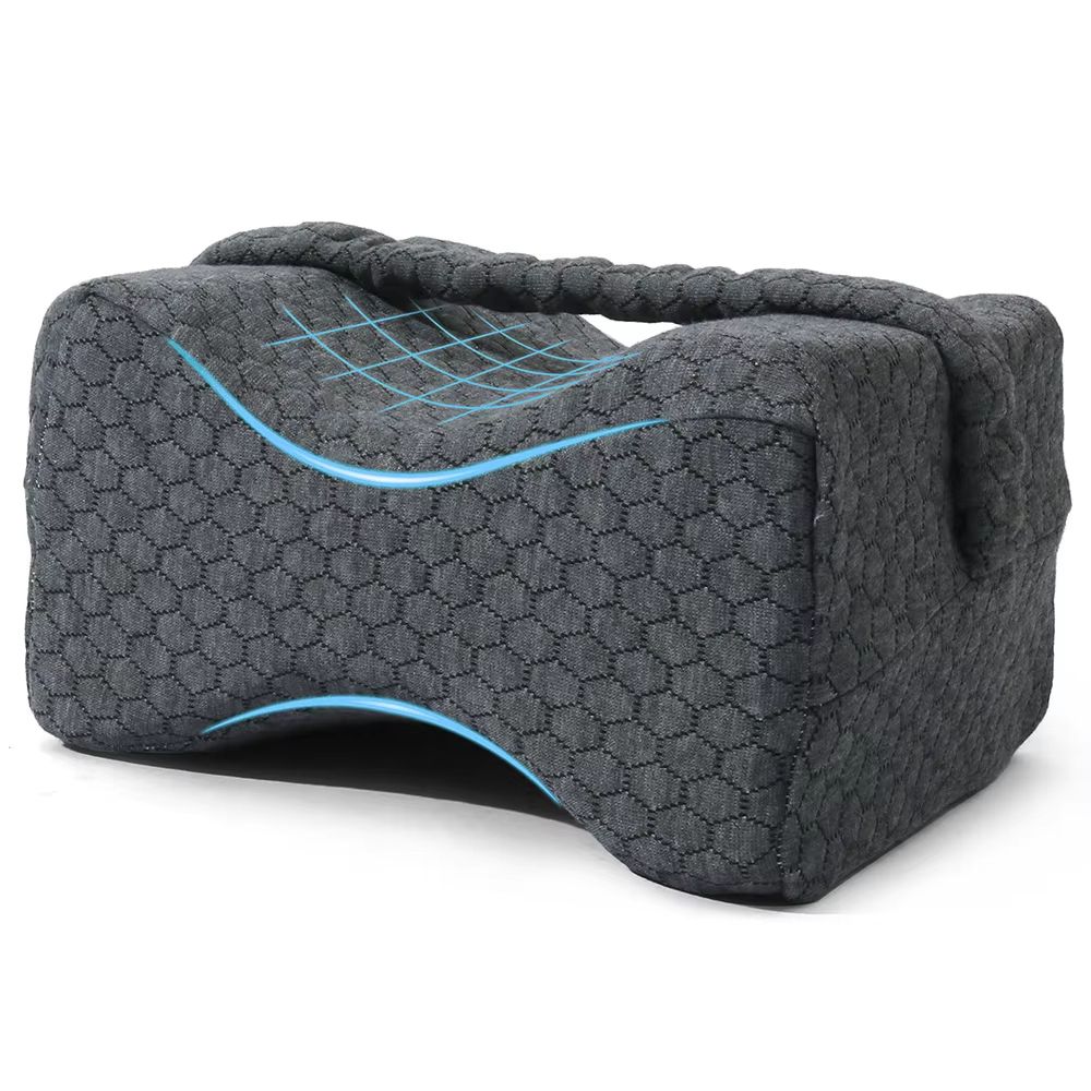 Memory Foam Knee Pillow For Side Sleepers Soft Leg Support With Adjustable Straps 6