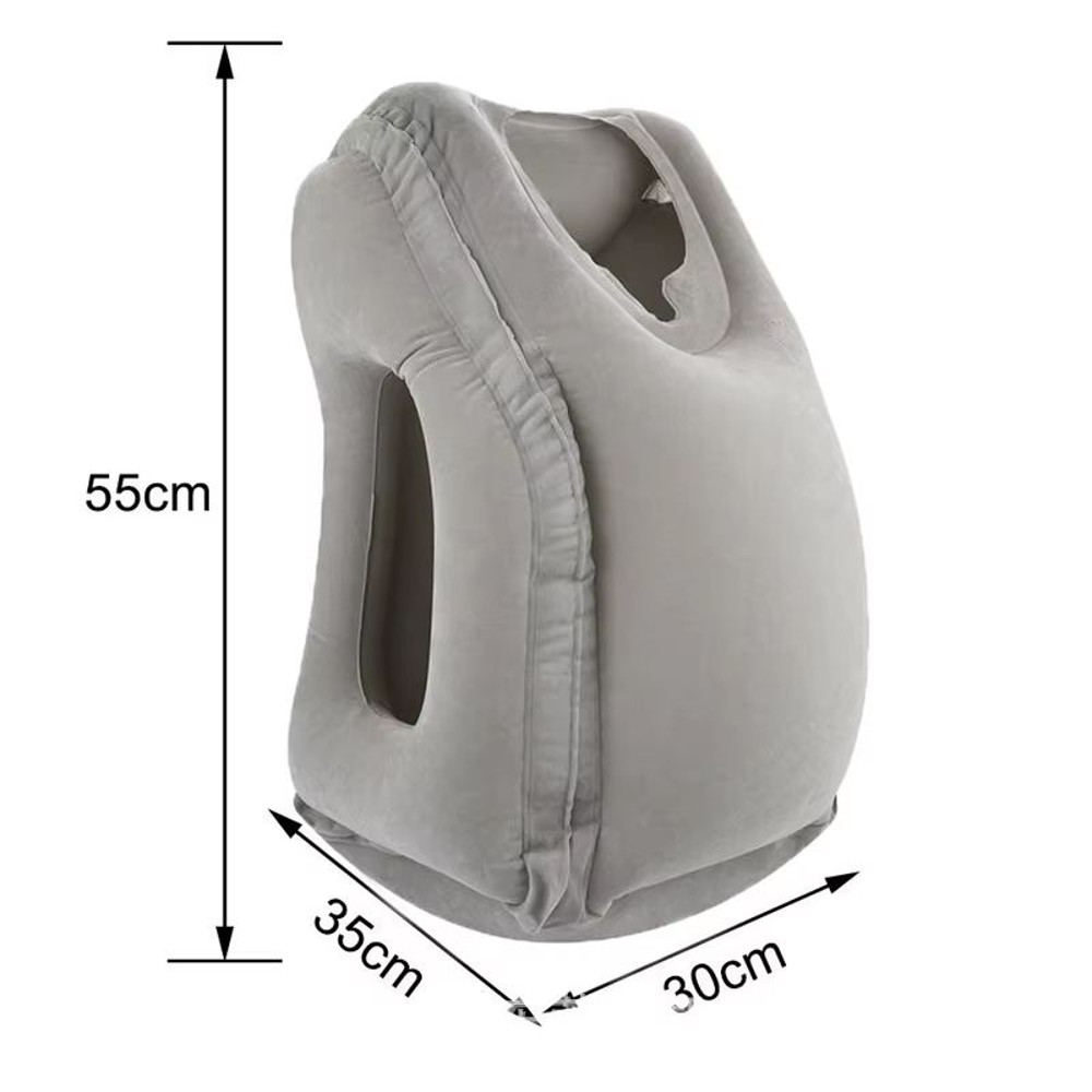 Upgraded Inflatable Travel Pillow Air Cushion Headrest With Chin Support For Plane Car And Office 6