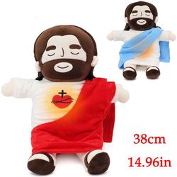 soothing breathing jesus plush doll – musical sleep companion & calming nighttime toy for children