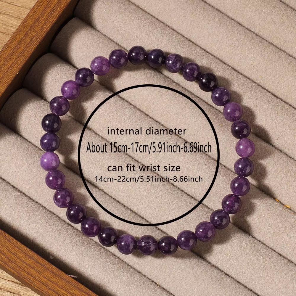 Natural Amethyst Bead Bracelet Genuine Healing Stone Stretch Jewelry For Men Women 6810mm 2