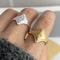 Minimalist 925 Sterling Silver Ring For Women Handmade Gold Star Design AllergyResistant Fine Jewe 0