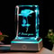 Romantic 3D Rose Crystal Night Light Colorful LED Lamp For Birthday Anniversary Or Valentines Day 0
