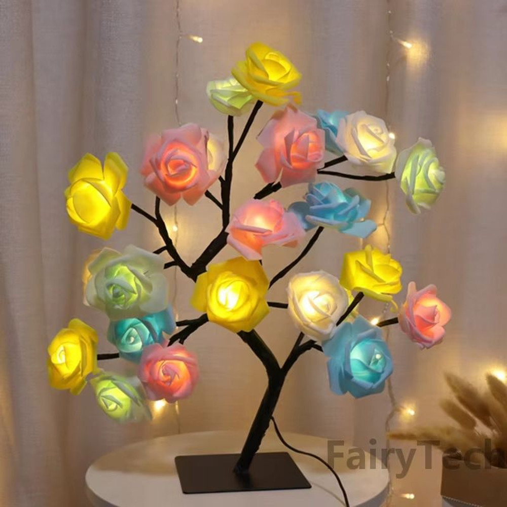 Romantic LED Rose Flower Table Lamp USBPowered Night Light For Home Wedding And Party Decoration 3