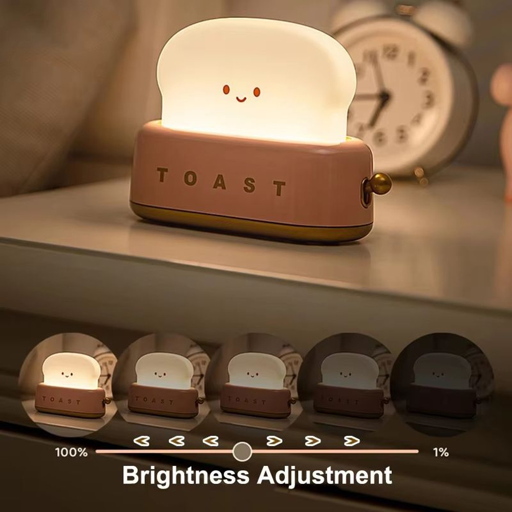 Creative Bread Toast Night Light USB Rechargeable LED Lamp For Bedroom Holiday Decor 0