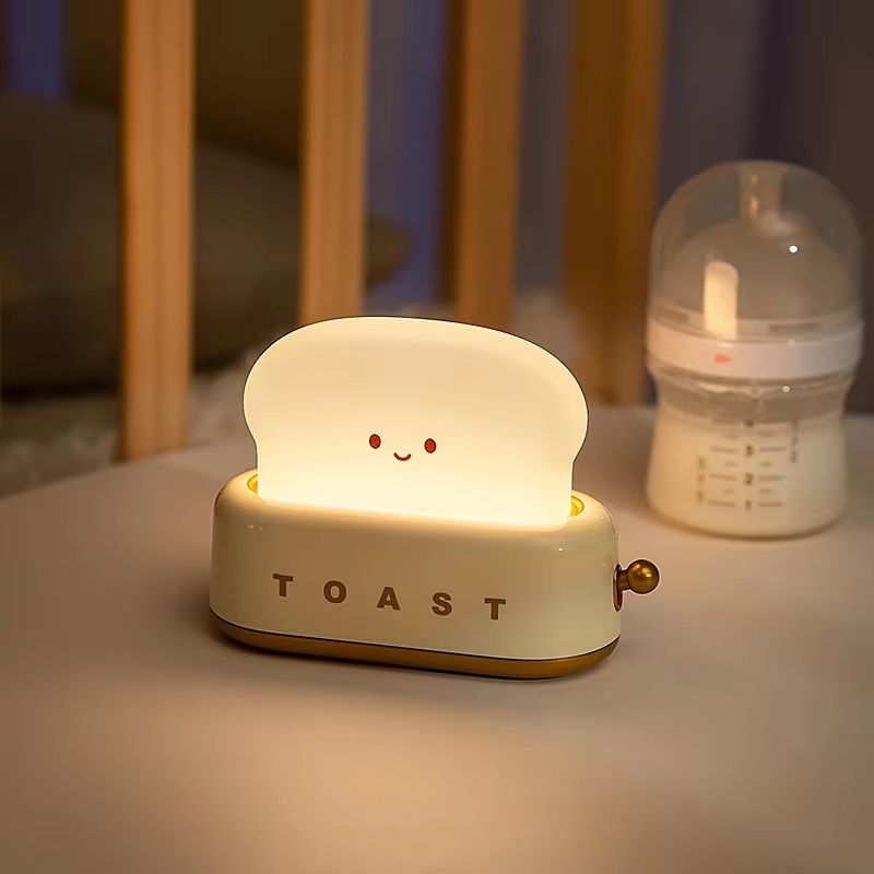 Creative Bread Toast Night Light USB Rechargeable LED Lamp For Bedroom Holiday Decor 5