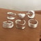 Minimalist 925 Sterling Silver Moon Ring Set Handmade Couple Jewelry Gift 0