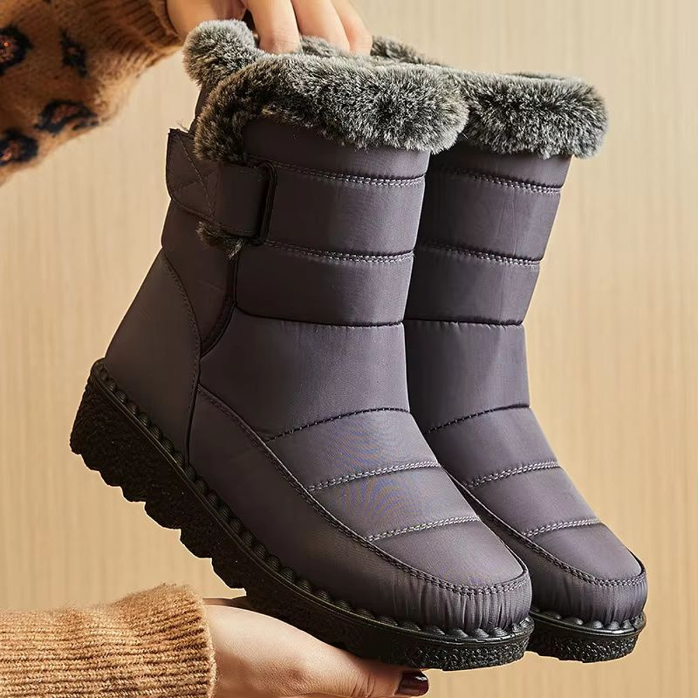 AuroraFur Waterproof Winter Boots  Womens Snow  FurLined Ankle Boots 8