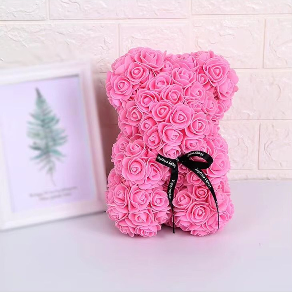 25cm Rose Bear Artificial Flower Gift For Girlfriend Anniversary Valentines Day 11