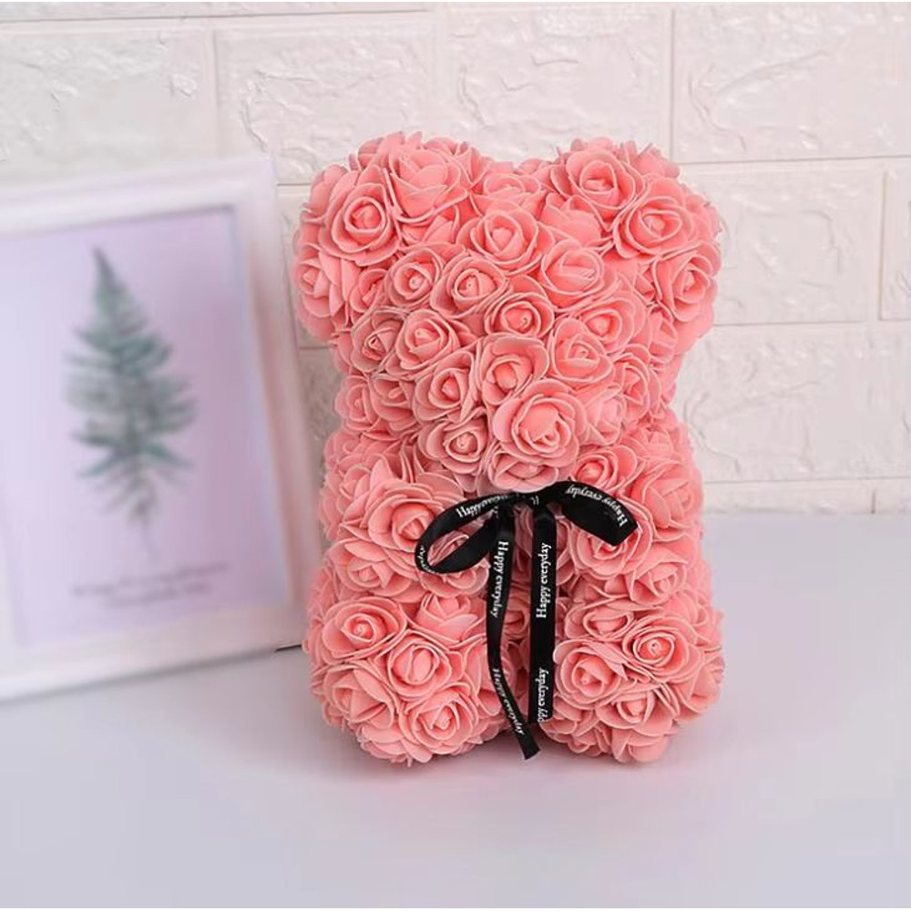 25cm Rose Bear Artificial Flower Gift For Girlfriend Anniversary Valentines Day 18