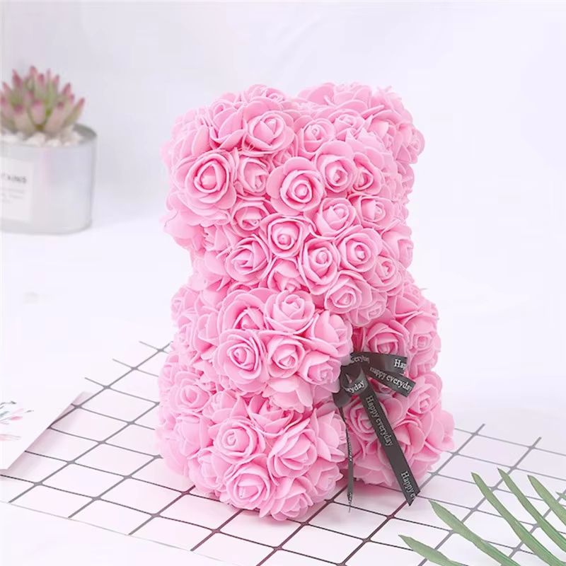 25cm Rose Bear Artificial Flower Gift For Girlfriend Anniversary Valentines Day 6