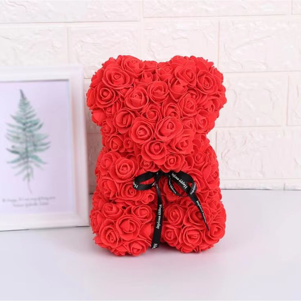 25cm Rose Bear Artificial Flower Gift For Girlfriend Anniversary Valentines Day 7