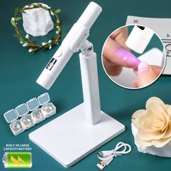 proglow rechargeable uv led nail lamp with display & removable stand