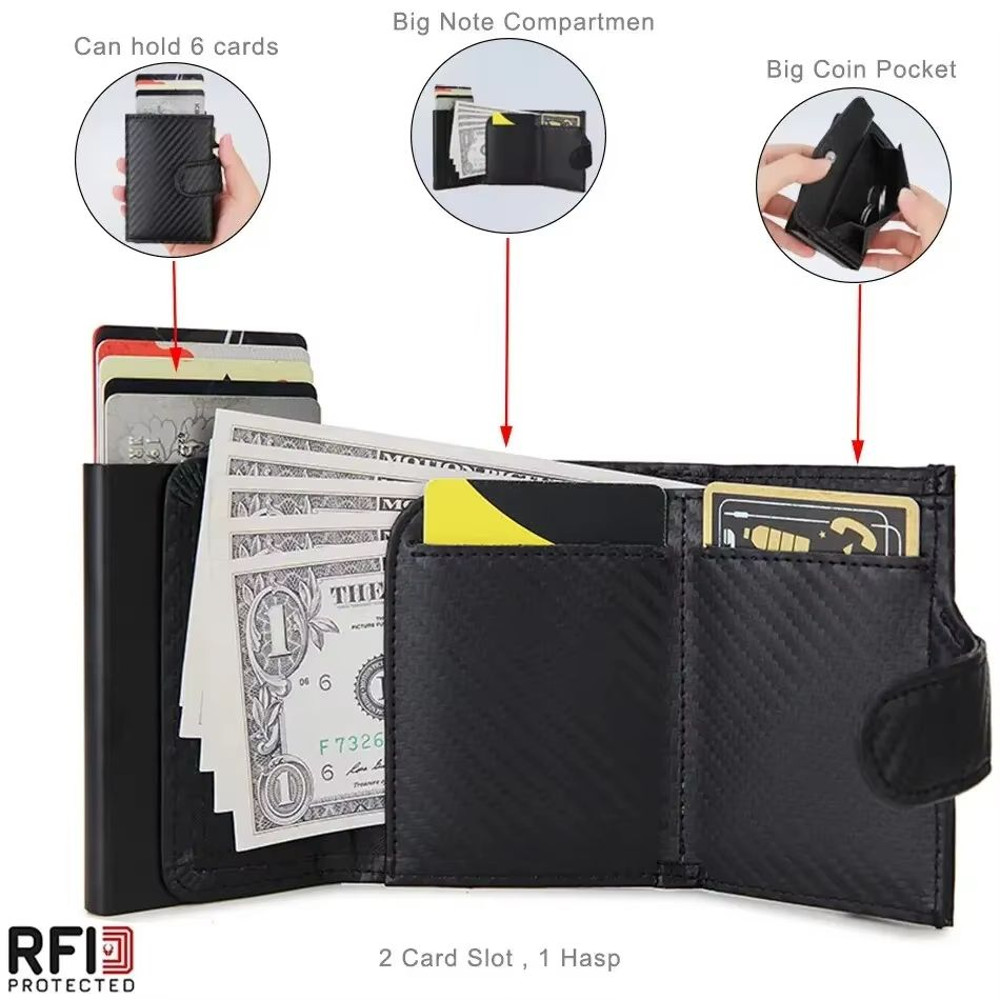 SmartShield RFID Trifold Leather Wallet For Men With Coin Pocket 4