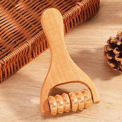 natural wooden roller body massager for neck, shoulder & relaxation therapy