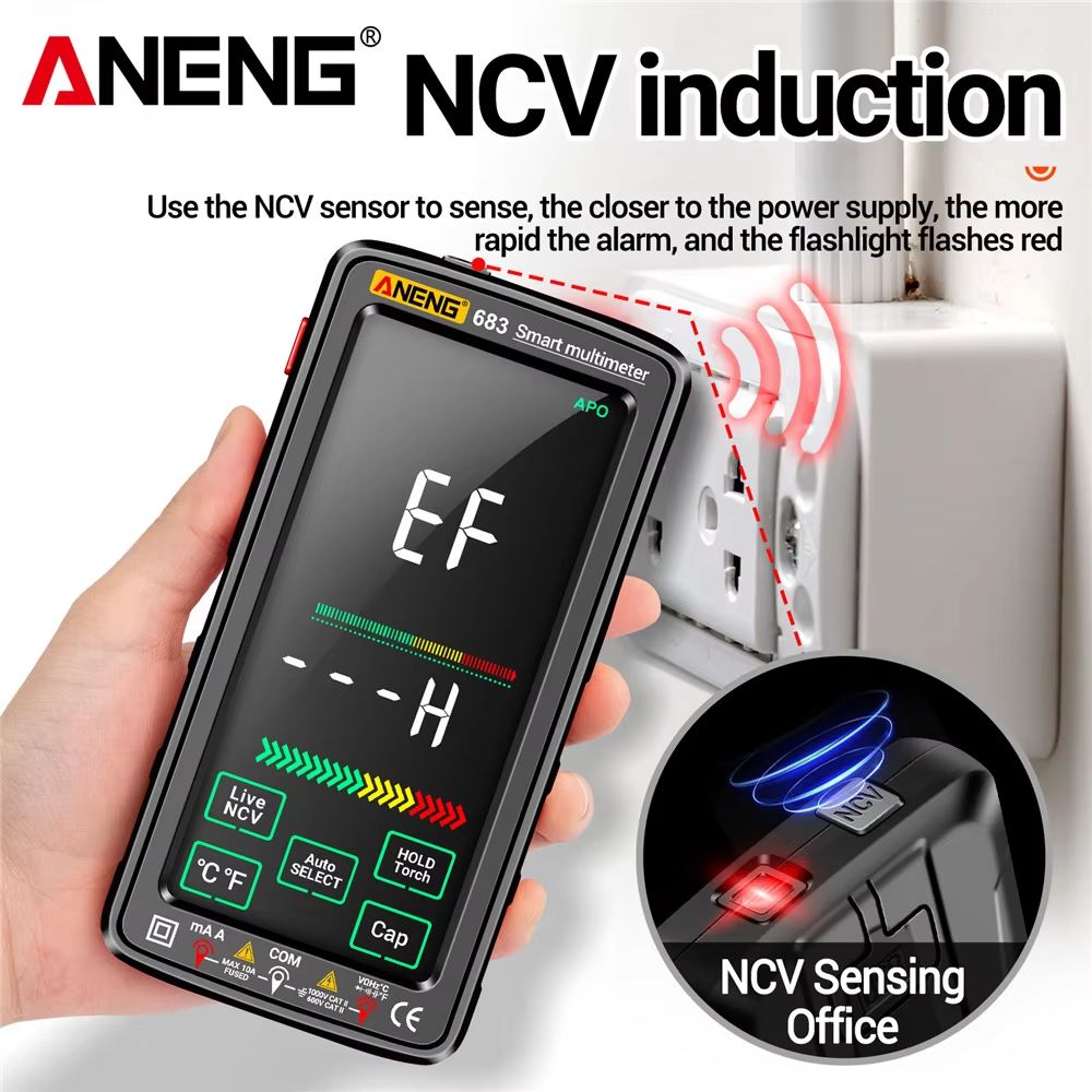 ANENG 683 Smart Multimeter HighEnd 6000 Counts Rechargeable Touchscreen ACDC Voltage Tester Multi 2