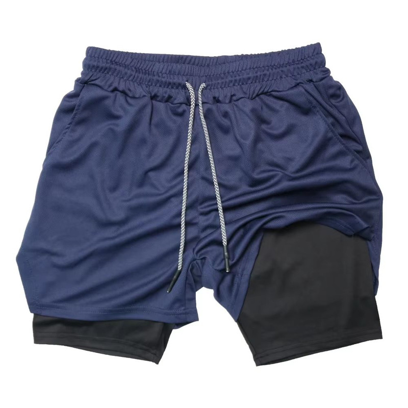 Mens Double Layer Training Shorts QuickDry 2in1 Fitness Running Shorts 10