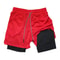 Mens Double Layer Training Shorts QuickDry 2in1 Fitness Running Shorts 17