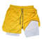 Mens Double Layer Training Shorts QuickDry 2in1 Fitness Running Shorts 18
