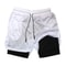 Mens Double Layer Training Shorts QuickDry 2in1 Fitness Running Shorts 7