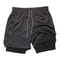 Mens Double Layer Training Shorts QuickDry 2in1 Fitness Running Shorts 8
