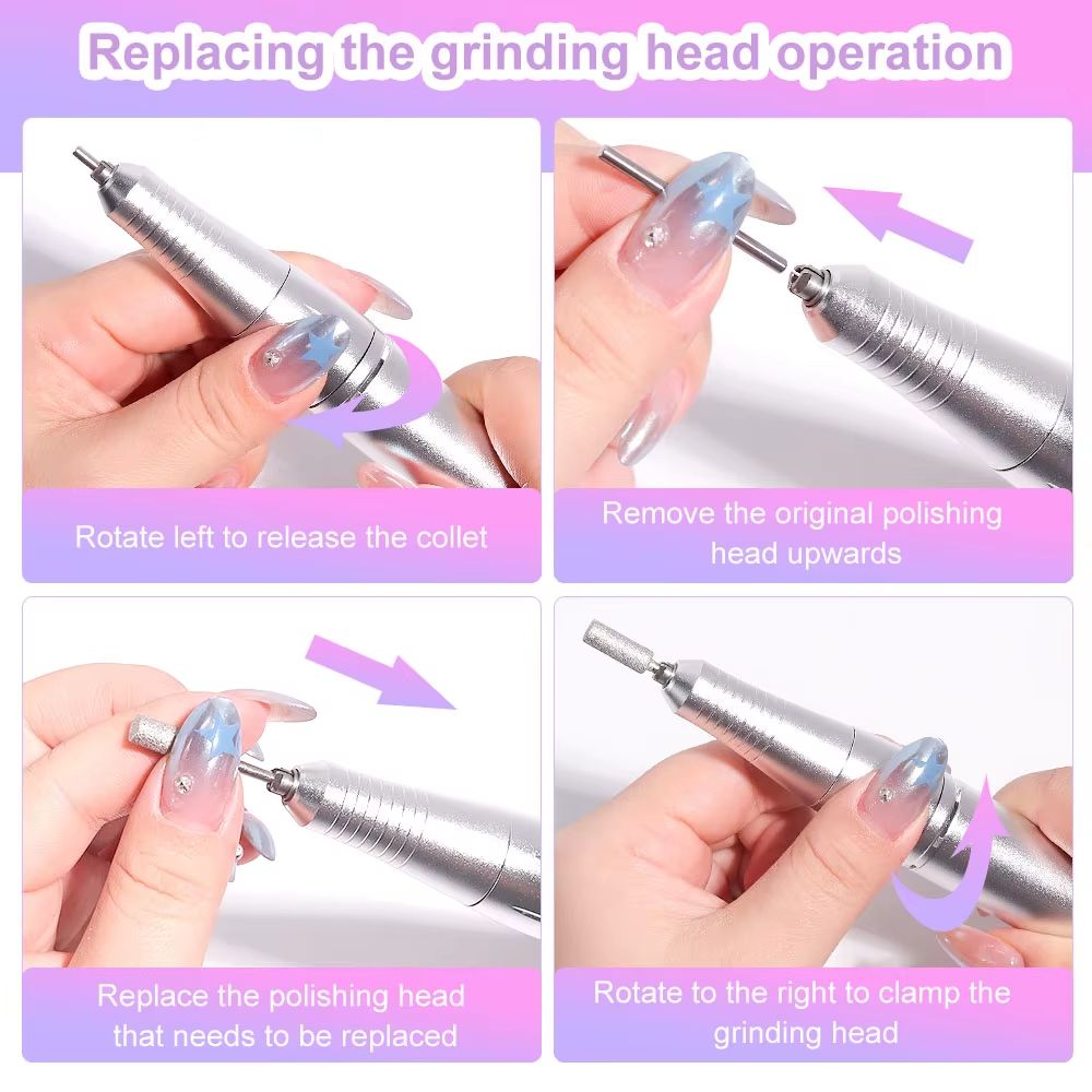 45000RPM Rechargeable Electric Nail Drill Professional Portable Manicure Gel Nail Tool 4