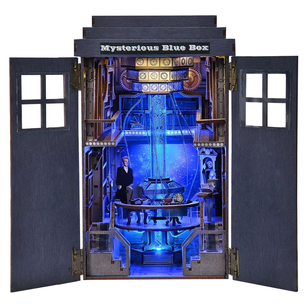 Doctor Who TARDIS Book Nook Kit 3D DIY Wooden Puzzle Bookshelf Insert Handmade Model Decoration 9