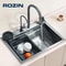 Luxury 304 Stainless Steel Kitchen Sink With Faucet Single Slot 60x45cm Rainfall Design With 4 Fun 0