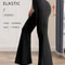 Womens High Waisted Slim Fit Flared Pants Lightweight Wide Leg Black Trousers For Spring Summer 2