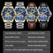 GLENAW Rotating Earth Automatic Mechanical Watch Double Second Hand Mens Luxury Wristwatch With St 6