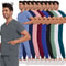 Lightweight Medical Scrub Set AntiWrinkle Nursing Uniform With Jogger Pants For Men Women 0