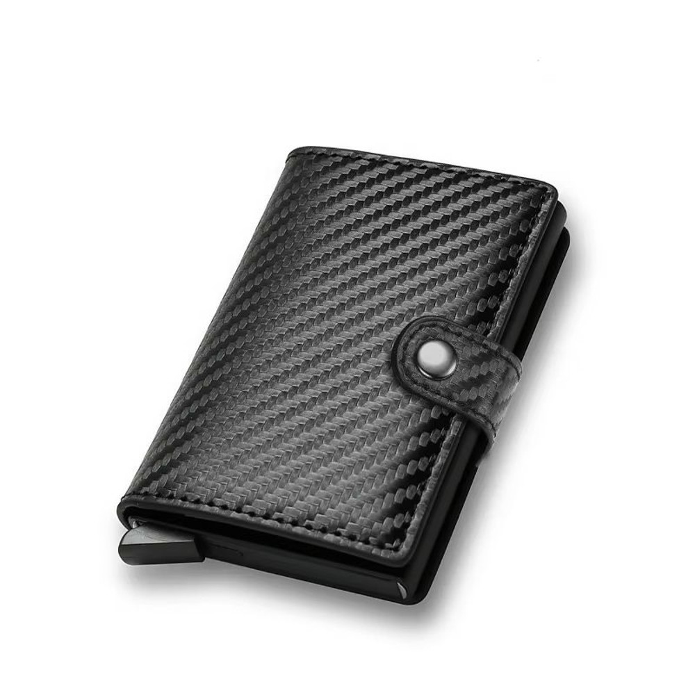 Carbon Fiber RFID Wallet Slim Minimalist Metal Credit Card Holder For Men 12