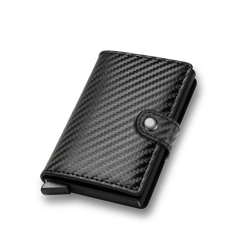Carbon Fiber RFID Wallet Slim Minimalist Metal Credit Card Holder For Men 12