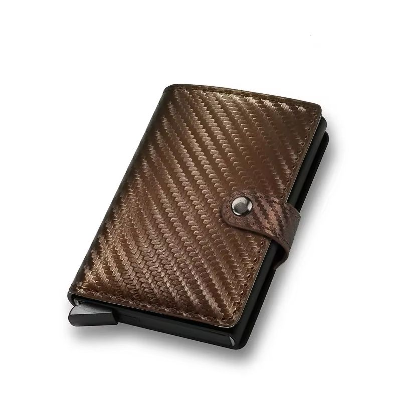 Carbon Fiber RFID Wallet Slim Minimalist Metal Credit Card Holder For Men 13
