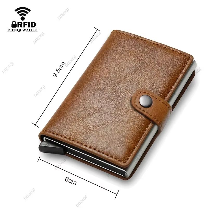 Carbon Fiber RFID Wallet Slim Minimalist Metal Credit Card Holder For Men 3