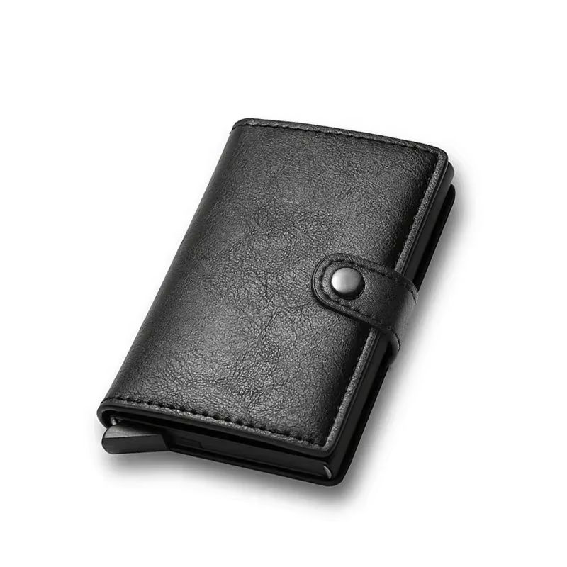 Carbon Fiber RFID Wallet Slim Minimalist Metal Credit Card Holder For Men 5