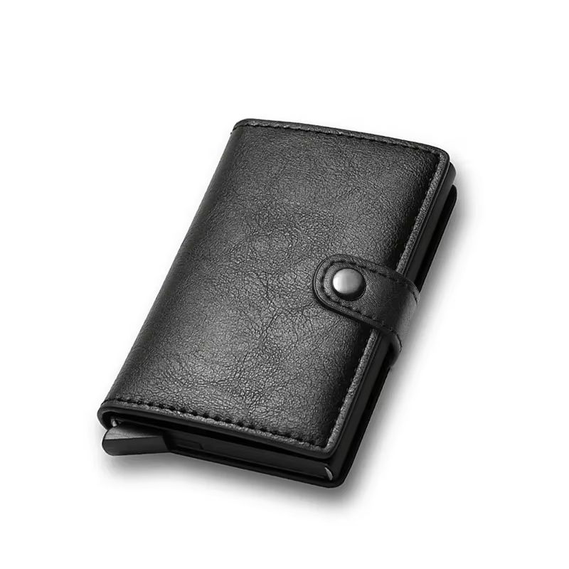 Carbon Fiber RFID Wallet Slim Minimalist Metal Credit Card Holder For Men 6