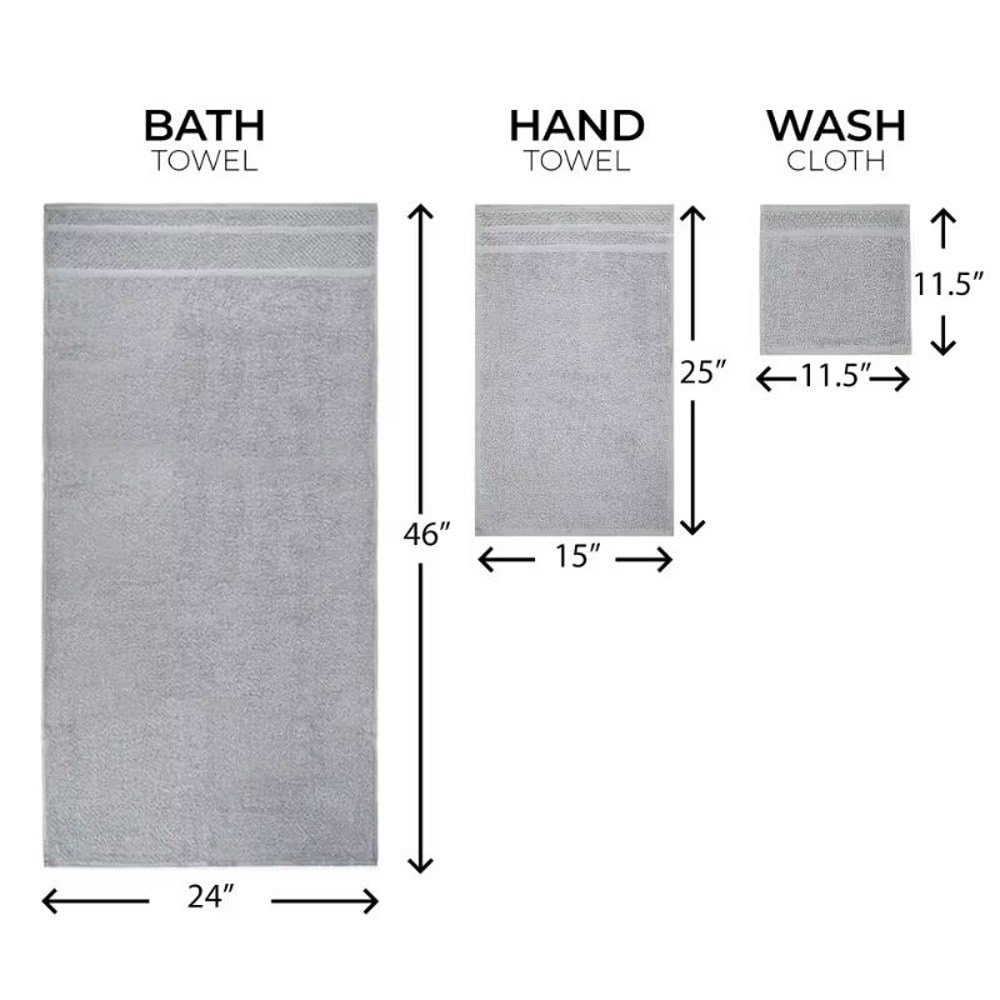 10Piece Grey Towel Set Ultra Soft Durable Absorbent Bathroom Essentials 4