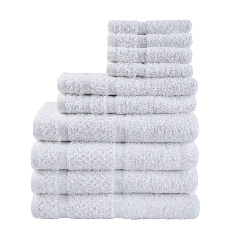 10Piece Grey Towel Set Ultra Soft Durable Absorbent Bathroom Essentials 7