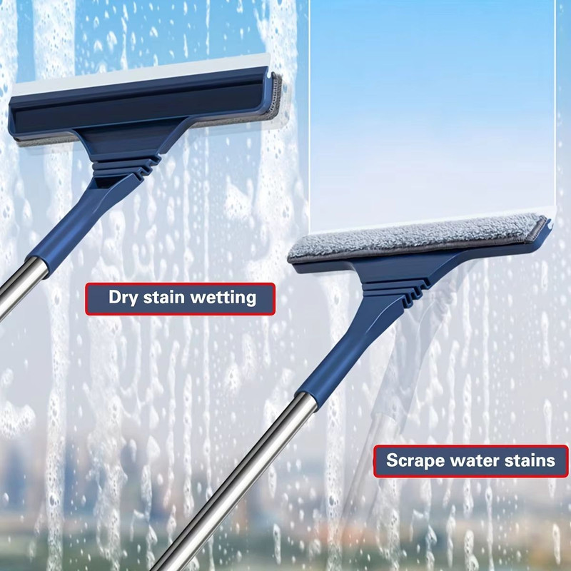 2in1 Window Screen Cleaning Brush With Telescopic Handle And DualSided Blade 1