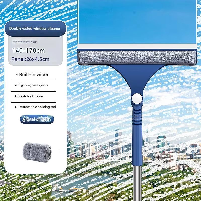 2in1 Window Screen Cleaning Brush With Telescopic Handle And DualSided Blade 8