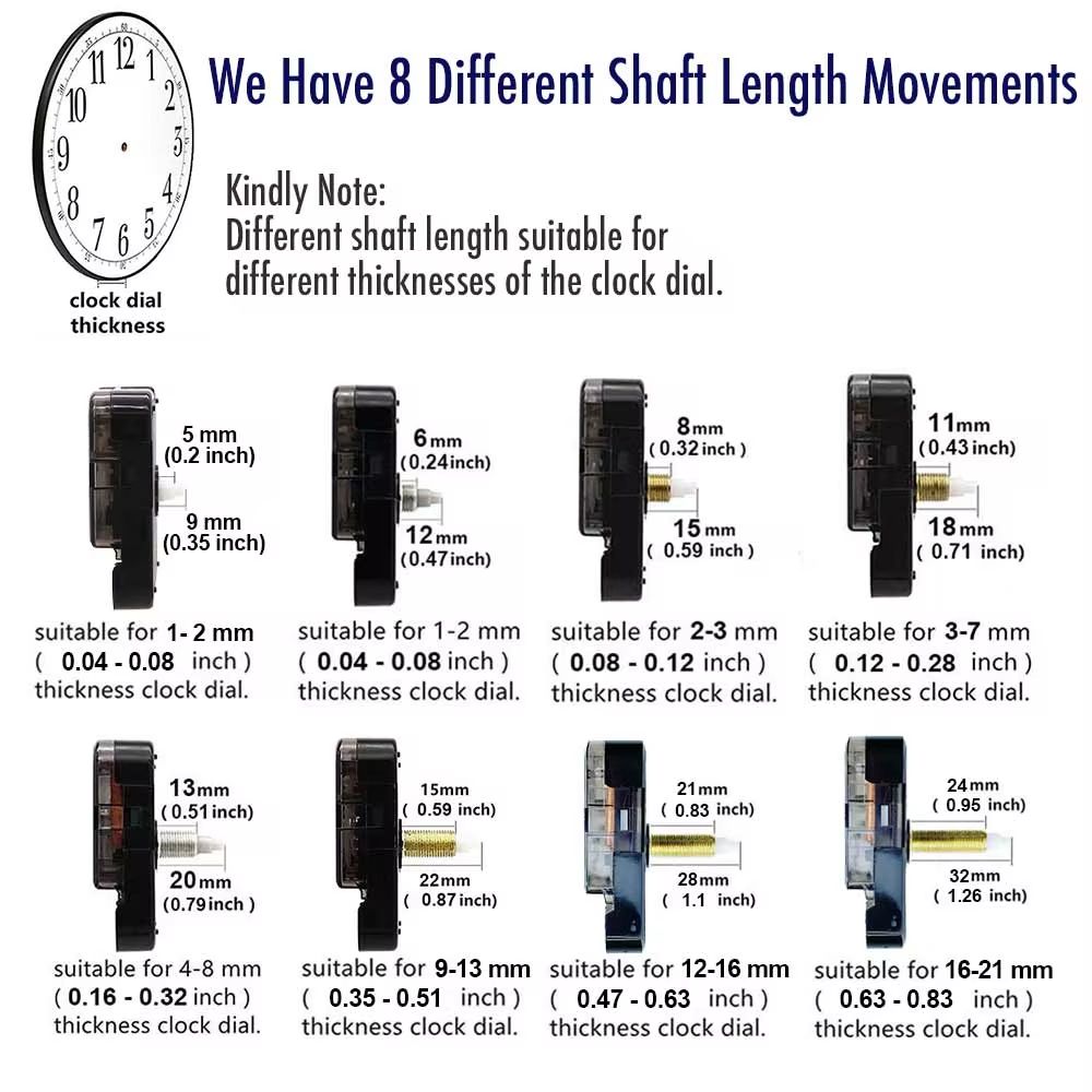 DIY Quartz Clock Movement Kit Silent Wall Clock Mechanism With Long Shaft 1