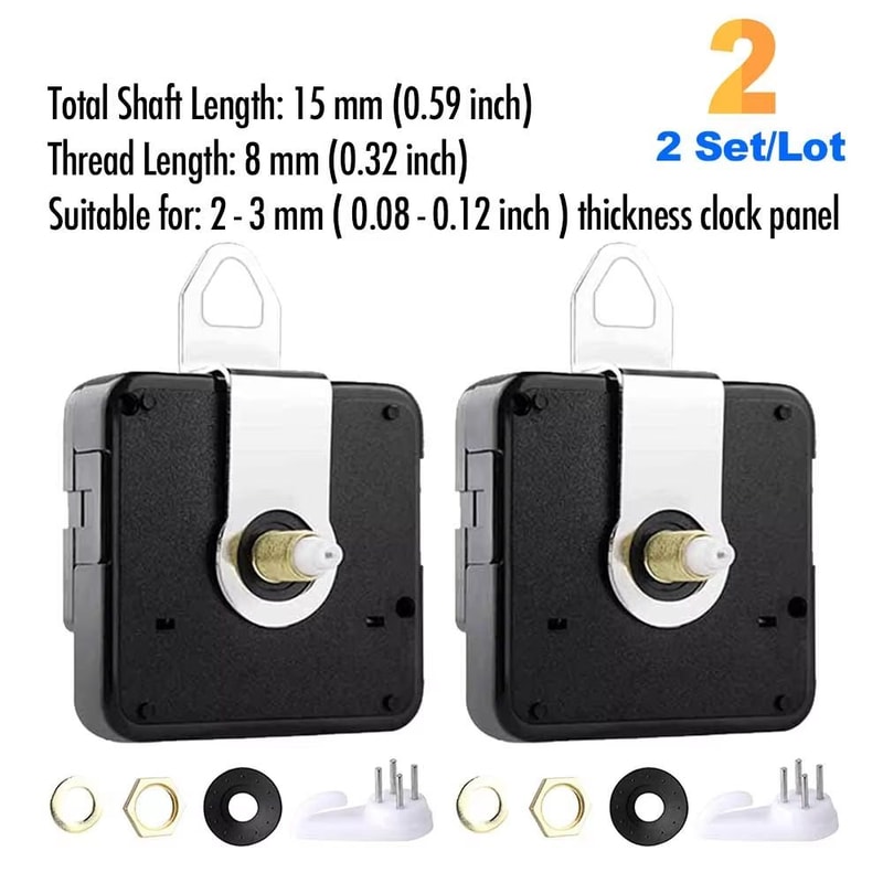 DIY Quartz Clock Movement Kit Silent Wall Clock Mechanism With Long Shaft 8