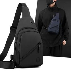 lightweight men's crossbody chest bag - casual nylon sling bag for hiking and daily commute