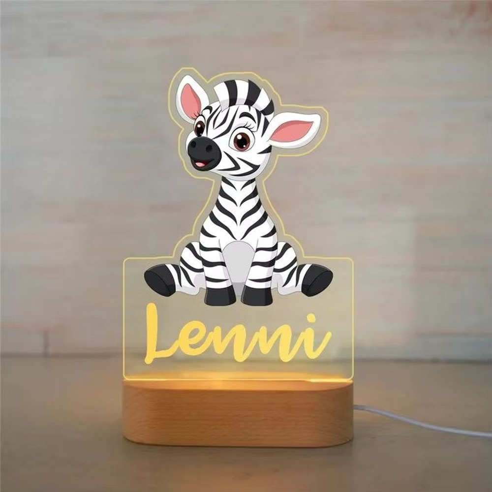 Personalized Childrens Night Light Custom Name Acrylic Animal Lamp For Baby Kids Bedroom Decorati 9