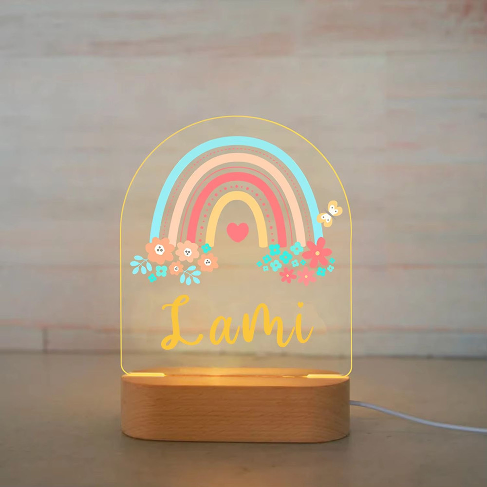 Personalized Childrens Night Light Custom Name Acrylic Animal Lamp For Baby Kids Bedroom Decorati 24