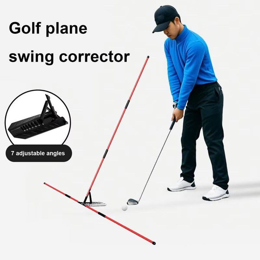 Golf Swing Alignment Rod Trainer Adjustable Practice Plate For Swing Angle Posture Correction And 2