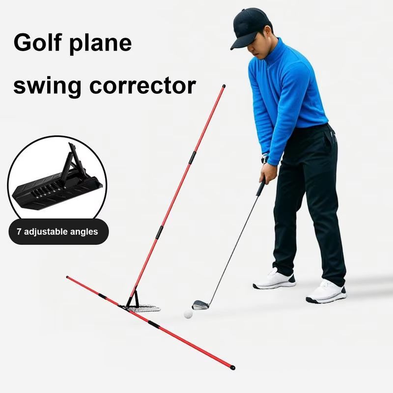 Golf Swing Alignment Rod Trainer Adjustable Practice Plate For Swing Angle Posture Correction And 2