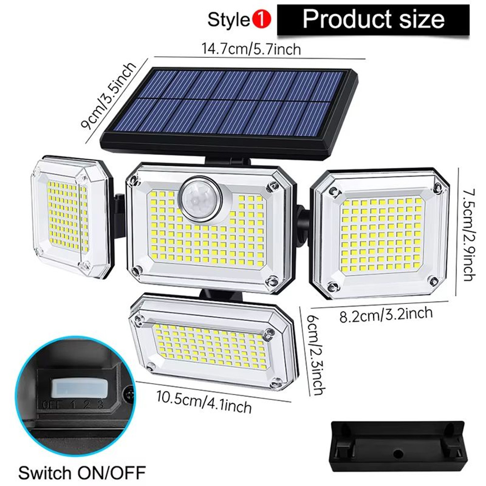 SunBright 20W Solar Garden Light Waterproof Outdoor LED Lamp With Adjustable Head And 3 Modes 4